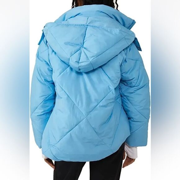 New Free People Blue Emmy Swing Puffer Jacket - Picture 4 of 9